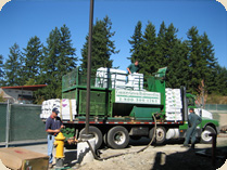 Hydroseed Truck Pumping Hydroseed Truck Pumping